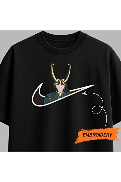 KEYFHOME Loki Marvel Embroidered T-Shirt Unisex 100% Cotton