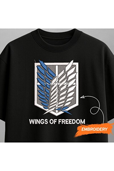 KEYFHOME Wings of Freedom Attack on Titan Anime Embroidered T-Shirt Unisex 10...
