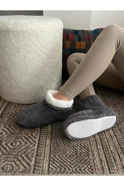 Behtah Kundura Women's Fluffy Wool Slippers Winter House Boots House Shoes So...