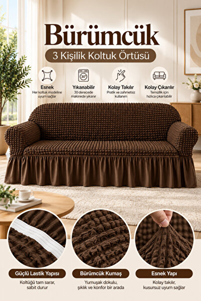elgeyar Bürümcük Koltuk, Kanepe, Çekyat Örtüsü, Koltuk Kılıfı 3lü