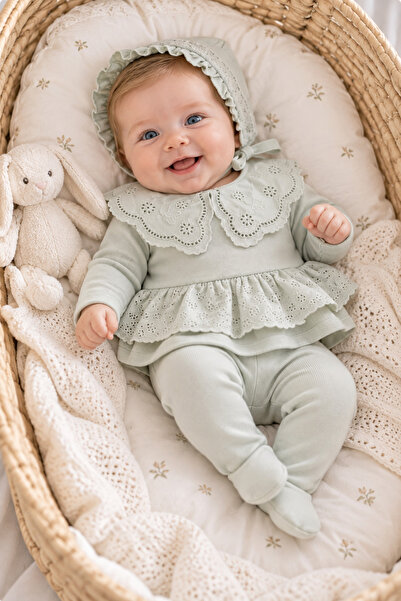 Cherub Baby طقم خروج من المستشفى Elit لحديثات الولادة، مكوّن من 5 قطع، من قطن...