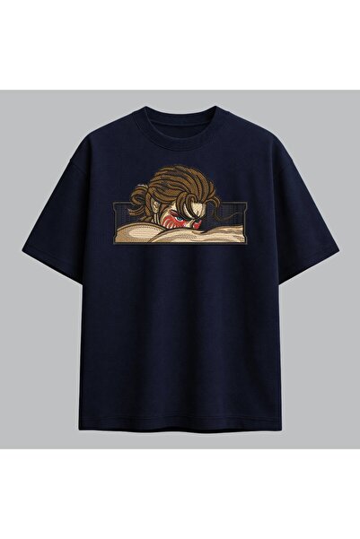 KEYFHOME Eren Yeager Attack on Titan Anime Tricou brodat unisex 100% bumbac