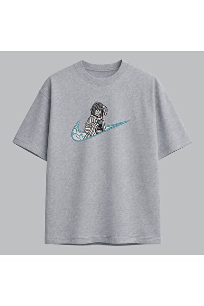 KEYFHOME Tricou unisex cu broderie anime Demon Slayer Obanai Iguro 100% bumbac