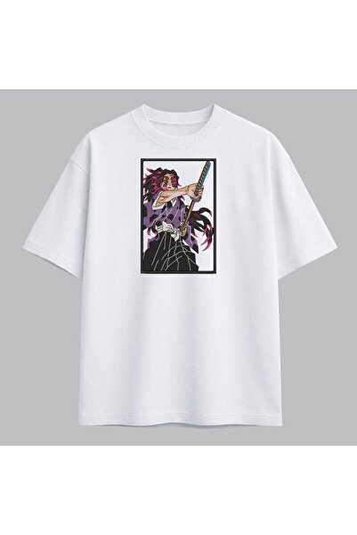 KEYFHOME Kokushibo Demon Slayer Anime Tricou brodat unisex 100% bumbac