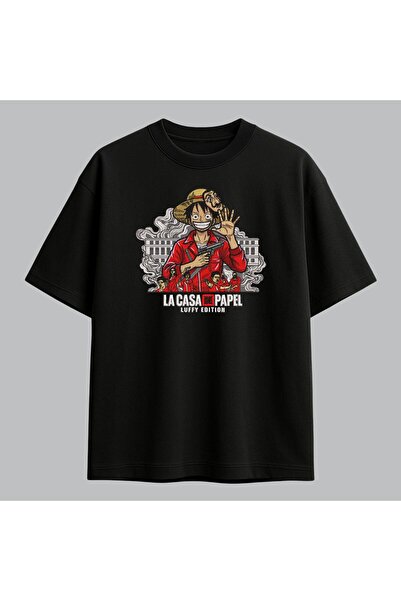 KEYFHOME Luffy One Piece La Casa De Papel anime vezena majica unisex 100% pamuk