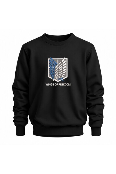 KEYFHOME Φούτερ Unisex με Κέντημα Anime Wings of Freedom Attack on Titan και ...