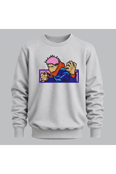 KEYFHOME Yuji Itadori Jujutsu Kaisen Anime Broderie Ciclism Gât Hanorac Unisex