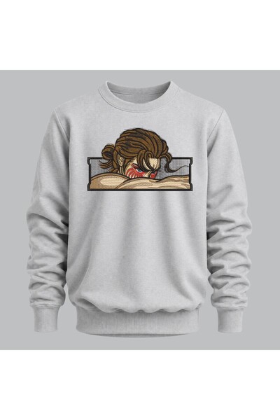 KEYFHOME Eren Yeager Attack on Titan Anime Embroidered Crew Neck Sweatshirt U...