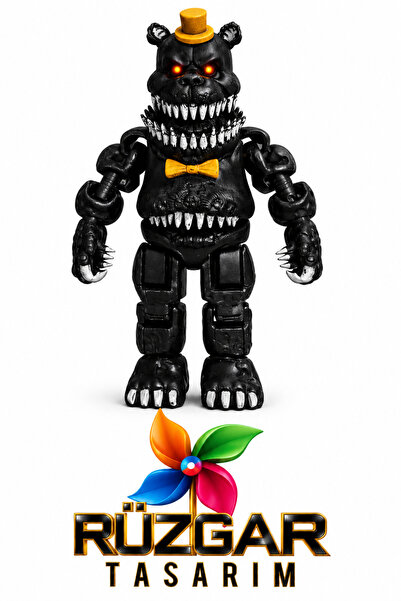 Rüzgar Tasarım Fnaf Five Nights at Freddy's Nightmare Fnaf Eklemli Oyuncak Ay...