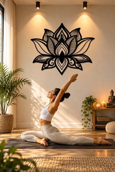 VENON Metal Lotus Çiçeği Tablosu Dekoratif Ev Tablo Dekor Modern Çiçek Duvar ...