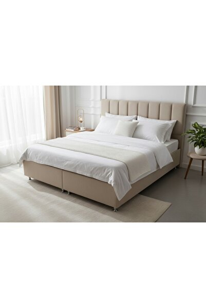 Vivense PALMA BAZA VE BAŞLIK SETİ, KREM, 160X200