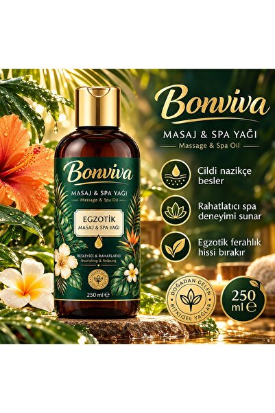 BONVİVA Egzotik Amor Kokulu Spa ve Masaj Yağı 250 ml