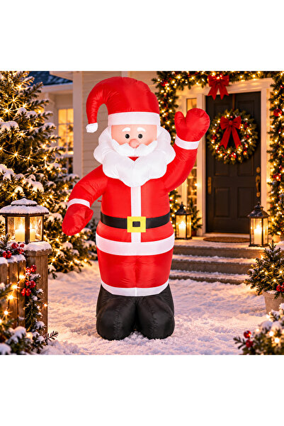 FEERIC LIGHTS & CHRISTMAS Moș Crăciun gonflabil pentru exterior, 180 cm, poli...