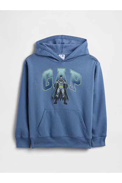 GAP Erkek Çocuk Mavi WB™ Batman Sweatshirt Logo Sweatshirt