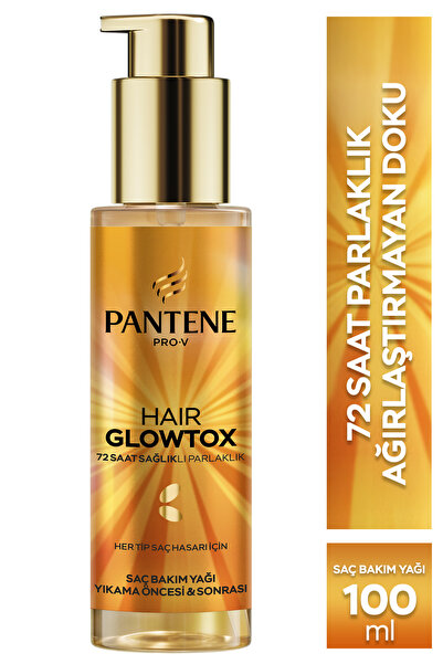 Pantene Hair Glowtox Parlaklık Veren Cam Şişe Saç Bakım Yağı, Yıkama Öncesi v...