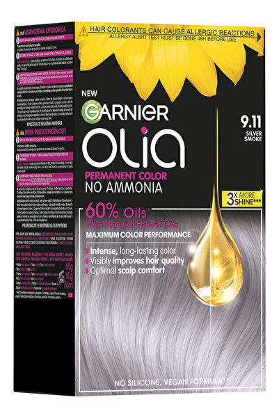Garnier Vopsea de par permanenta fara amoniac Garnier Olia 9.11 Silver Smoke,...