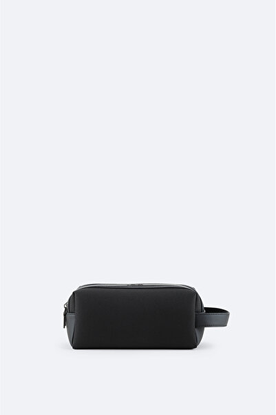 Avva Men's Black Compartmentalized Handheld Portfolio and Shaving Bag B009768