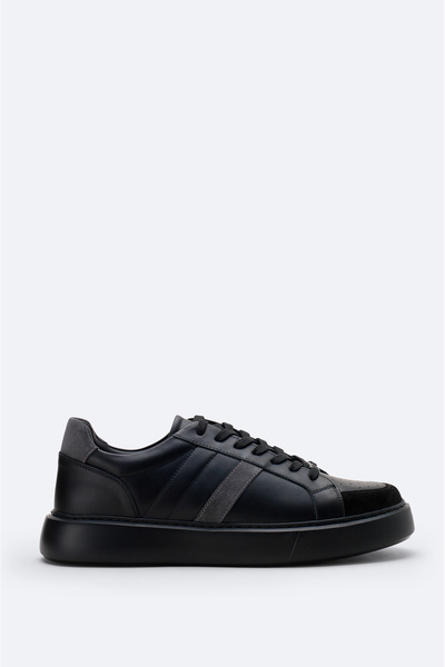 Avva Men's Black 100% Leather Casual Shoes A61Y8003