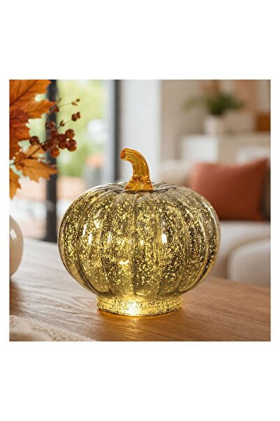 OEM Decoratiune de Toamna Dovleac din Sticla cu LED Ø16x14,5cm – ornament pen...