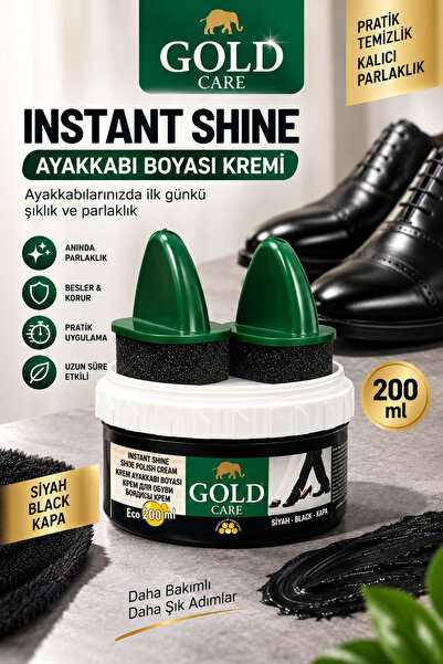 Gold Care Süngerli Ayakkabı Boyası Parlatıcı Krem 200 ml Siyah
