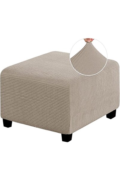 GENERAL MULARE Ottoman Slipcover Velvet Footstool Cover Large Footrest Pouffe...