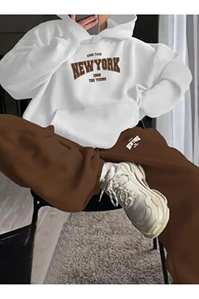 Vordevia New York Printed Top Hooded Bottom Jogger 3 Thread Raster Bottom Top...