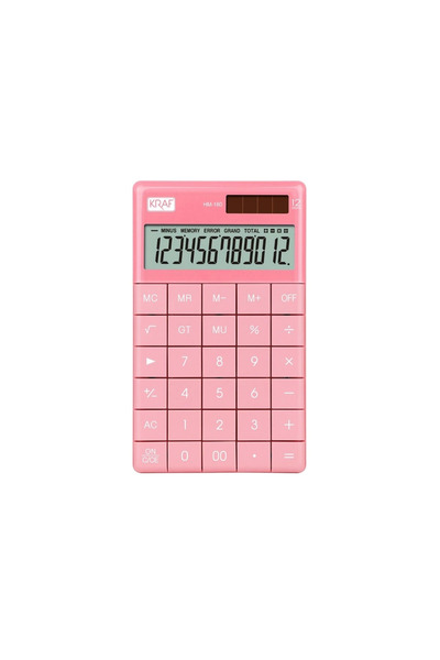 KRAF Hesap Makinesi Masaüstü 12 Hane HM-180 PK Pembe
