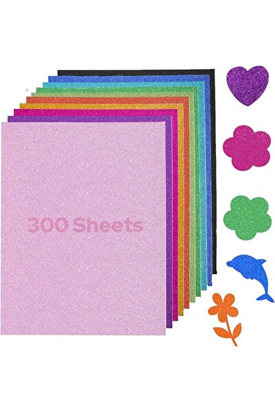 Generic 300 Sheets 8" X 11.5" Glitter Cardstock, 10 Assorted Colors 250GSM Gl...