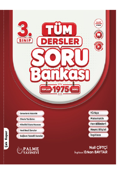 Palme Yayınevi 3.Sınıf Tüm Dersler Soru Bankası Kitabı Maarif Modeli