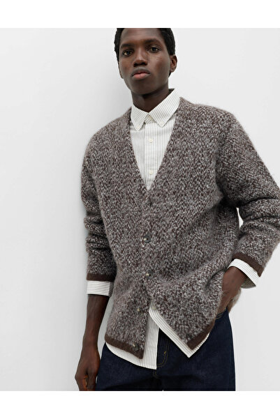 Marks & Spencer Desenli Relaxed Fit Triko Hırka