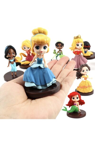 MBong Set 8 Figurine Prințese, Mbong ® Decorațiuni pentru tort prințesă, 5-8 cm