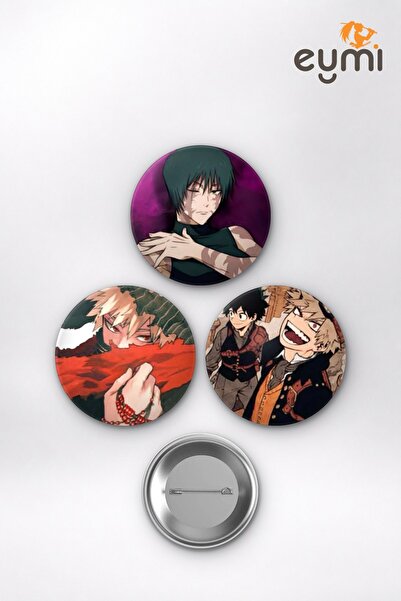 Eymi Design My Hero Academia Animesi Katsuki Bakugo, Deku ve Maki Zenin Mix A...