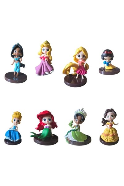 MBong Set 8 Figurine Prințese, Mbong ® Decorațiuni pentru tort prințesă, 5-8 cm