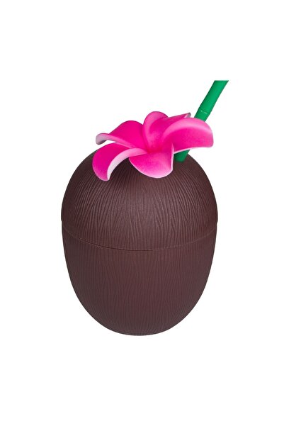 OEM Pahar in Forma de Nuca de Cocos 3D din Plastic cu Pai 650ml – Detaliu Ori...