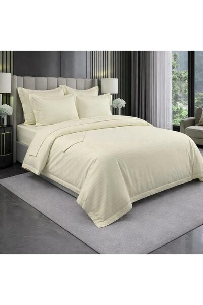 EliteStore 6 pcs Striped Duvet Cover Set King Size 220x240 Bedding Set – 1 Fi...
