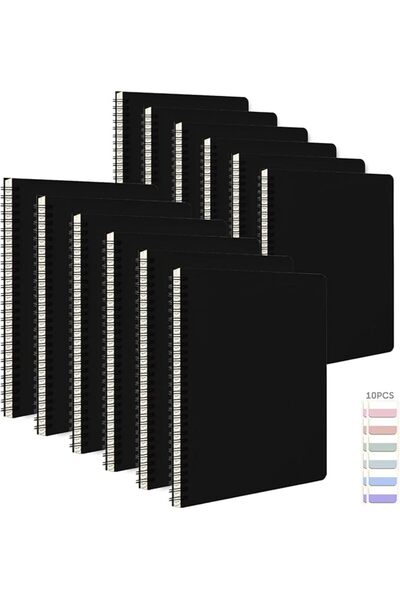 DoubleCare 6Pack Spiral Notebook with 10pcs Sticky Tabs,A5 Lined Notebooks120...