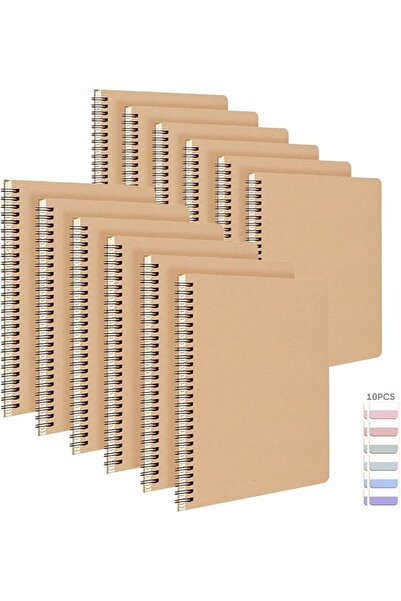 DoubleCare 6Pack Spiral Notebook with 10pcs Sticky Tabs,A5 Lined Notebooks120...