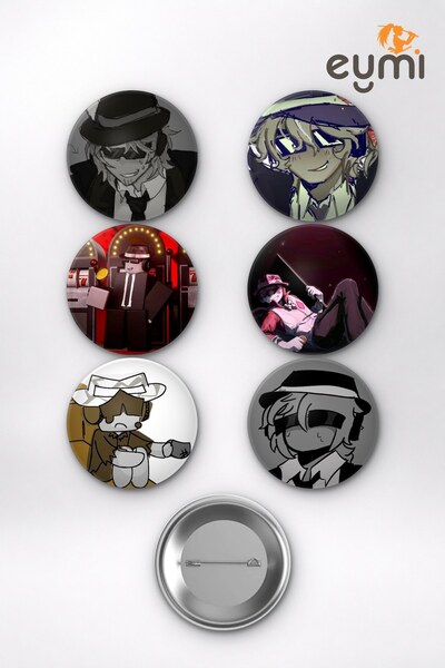 Indie Estetiği Chance Boy ve Girl Art Temalı Çanta Süsü Rozet İğneli Buton Rozet Seti (6 ADET) (58 mm)