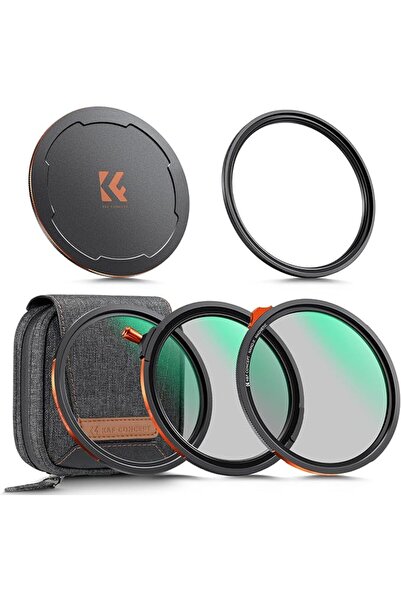 K&F CONCEPT 49mm Magnetic CPL & ND2-32 & Black Diffusion 1/4 Filter Kit
