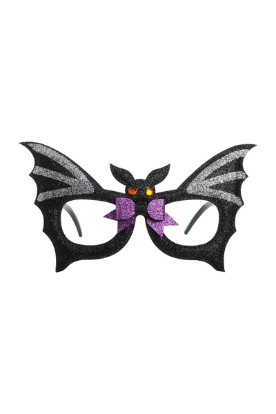 OEM Ochelari de Petrecere Halloween Negri cu Glitter Liliac – Piesă de Costum...