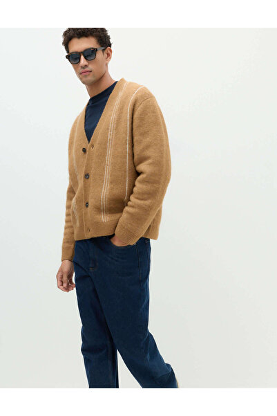 Marks & Spencer Çizgili Relaxed Fit Triko Hırka