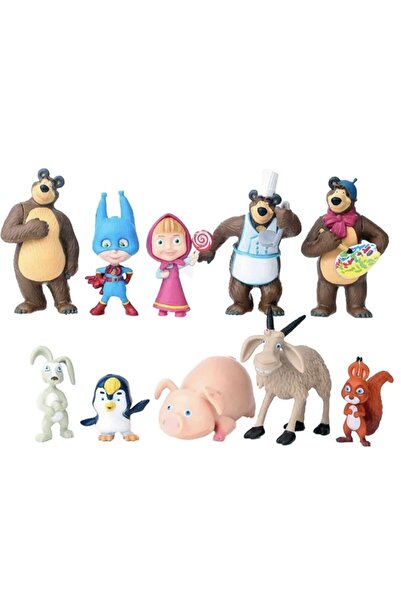 TNAGORA Set de 10 figurine Mașa și Ursul, Tnagora ® , 7 cm