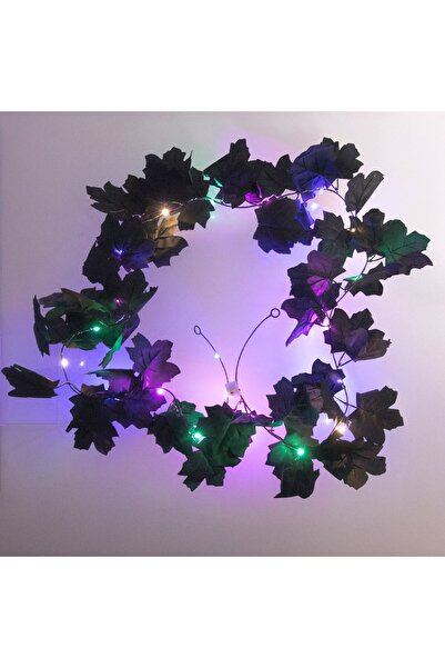 DD SHOP Ghirlanda de Halloween cu Frunze Negre & LED Colorat - 2m - Flori Dec...