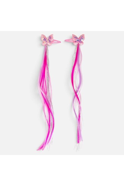 DD SHOP Clame de Par cu Fluturi si Suvite Lungi pentru Copii 35cm - 2buc