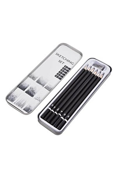 CBD CORAL BEST DEALS Set de schițe cu creioane și ascuțitoare în penar - 7 piese