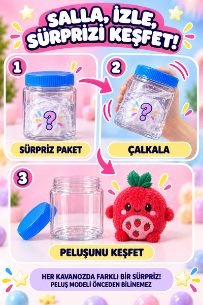 ZİVENTA Magic Closed Package Jar Toy Add Water Shake Plush Figure 1 Piece