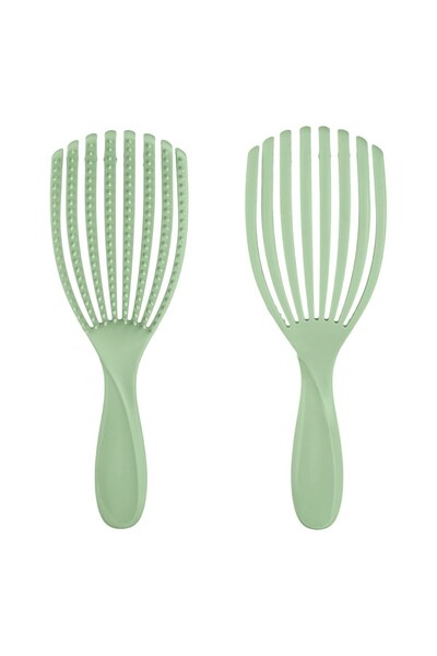 DD SHOP Perie Par Flexibila din Plastic Lila Verde 23cm - Perii Perforate, Co...