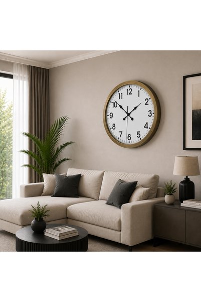 INURA GLOBAL Eskitme Klasik Büyük Boy 80 cm Metal Duvar Saati