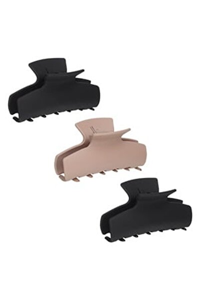 DD SHOP Clame Par Neagra Nude Mat pentru Femei 9cm - 3buc - Prins Parul, Cosm...