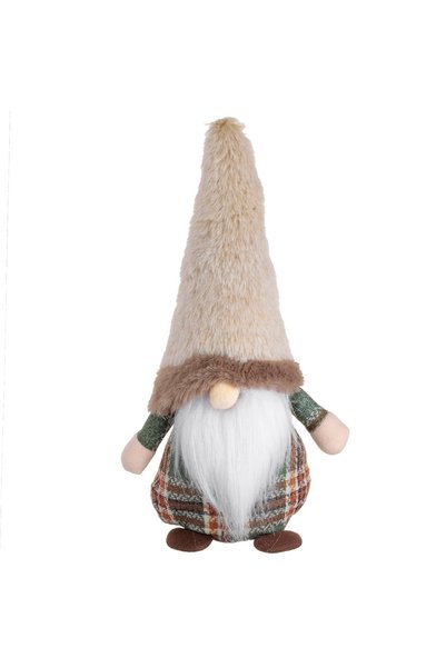 DD SHOP Figurina Decorativa de Craciun Gnome Maro in Carouri 30cm - Figurine Alb